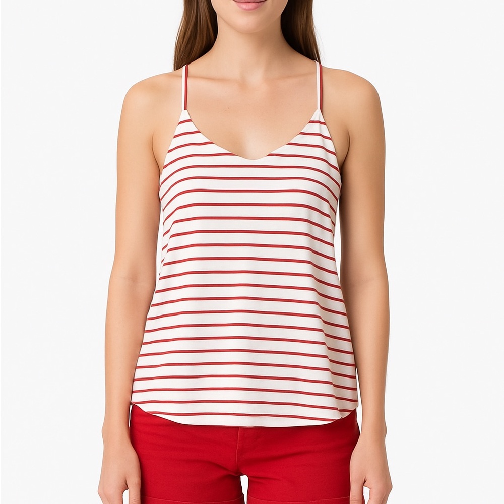 Striped Red and White Tank top Universal Thread Goods Co. with back cross straps